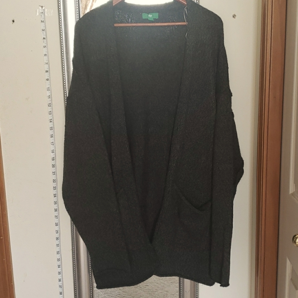 DIP Cardigan Sweater. Soft Black. 2X